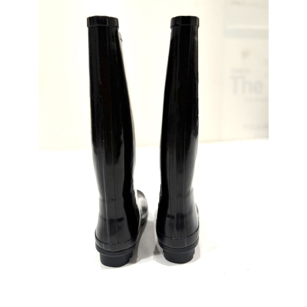 London Fog Size 7 Thames Women's Tall Black Waterproof Rubber Rain Boots fall - Picture 3 of 8